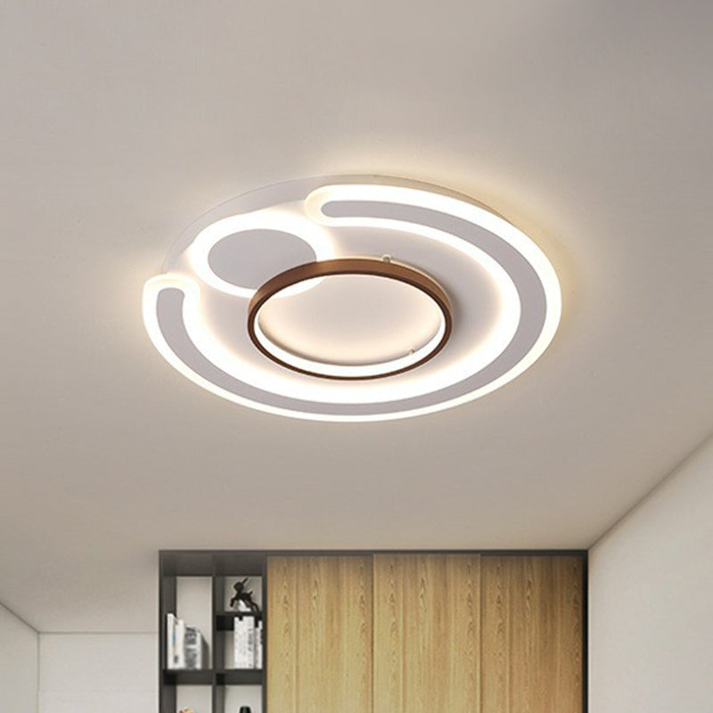 Acrylic Circular Shape LED Flush Mount Nordic Style Coffee Flushmount Ceiling Light Coffee Remote Control Stepless Dimming Clearhalo 'Ceiling Lights' 'Close To Ceiling Lights' 'Close to ceiling' 'Flush mount' Lighting' 2217546