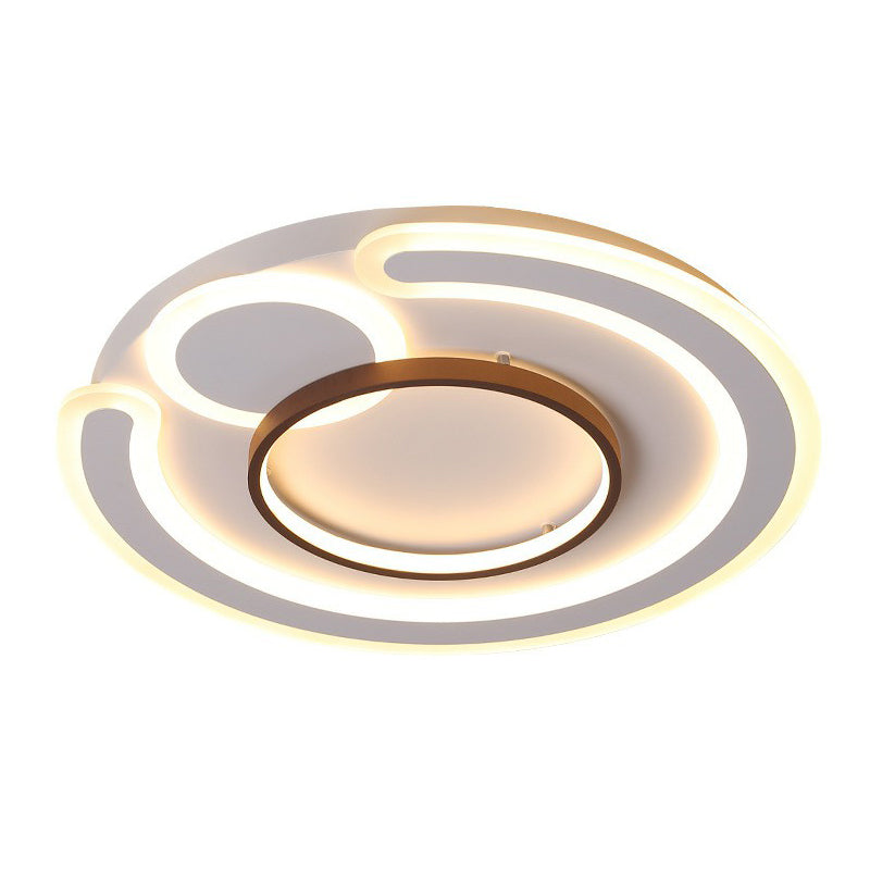 Acrylic Circular Shape LED Flush Mount Nordic Style Coffee Flushmount Ceiling Light Clearhalo 'Ceiling Lights' 'Close To Ceiling Lights' 'Close to ceiling' 'Flush mount' Lighting' 2217548