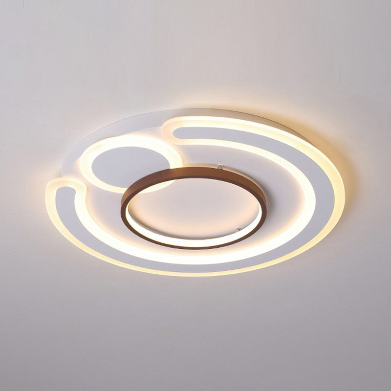 Acrylic Circular Shape LED Flush Mount Nordic Style Coffee Flushmount Ceiling Light Coffee Warm Clearhalo 'Ceiling Lights' 'Close To Ceiling Lights' 'Close to ceiling' 'Flush mount' Lighting' 2217549