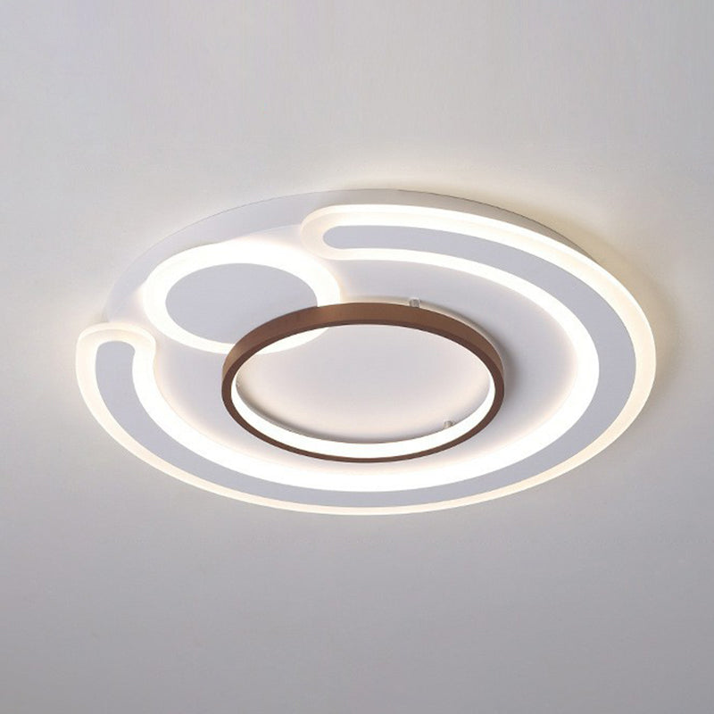Acrylic Circular Shape LED Flush Mount Nordic Style Coffee Flushmount Ceiling Light Coffee Third Gear Clearhalo 'Ceiling Lights' 'Close To Ceiling Lights' 'Close to ceiling' 'Flush mount' Lighting' 2217551