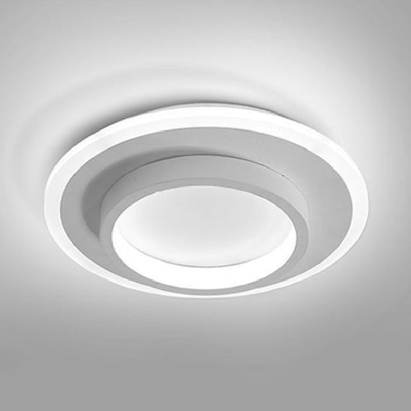 Nordic Style Geometrical Flush Light Acrylic Corridor LED Flush Ceiling Light Fixture White White Round Clearhalo 'Ceiling Lights' 'Close To Ceiling Lights' 'Close to ceiling' 'Flush mount' Lighting' 2217574