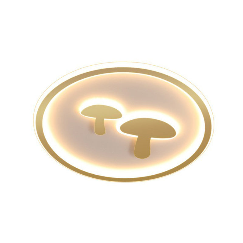 Cartoon Mushroom LED Flush Mount Light Acrylic Bedroom Flush Mount Ceiling Light with Halo Ring Clearhalo 'Ceiling Lights' 'Close To Ceiling Lights' 'Close to ceiling' 'Flush mount' Lighting' 2217595