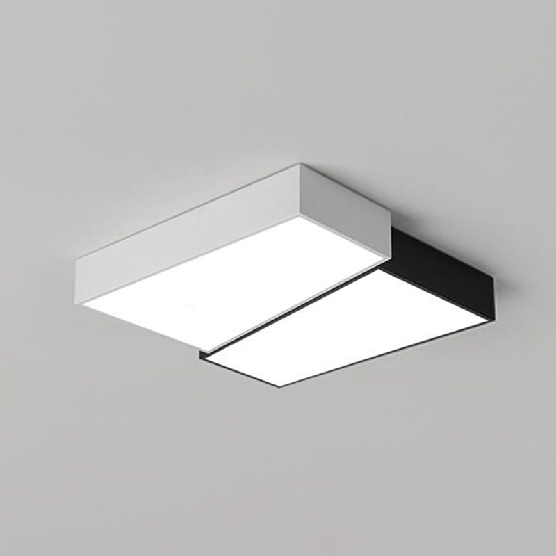 Splicing Square Bedroom LED Flush Mount Acrylic Simplicity Flushmount Ceiling Light in Black and White Clearhalo 'Ceiling Lights' 'Close To Ceiling Lights' 'Close to ceiling' 'Flush mount' Lighting' 2217669