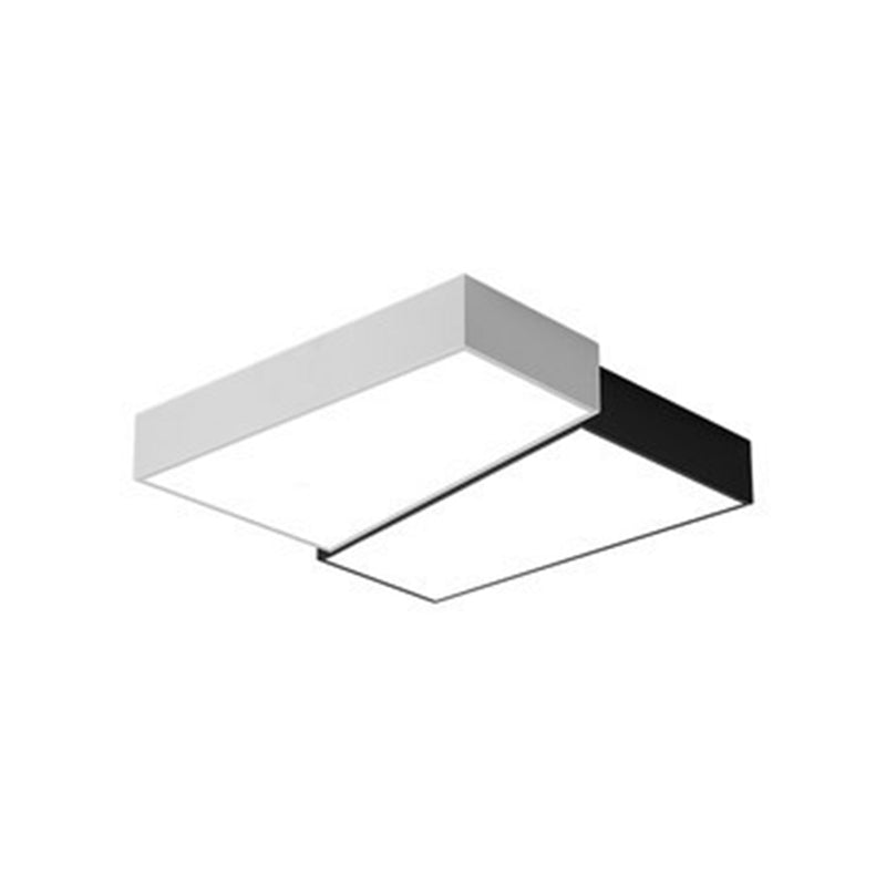 Splicing Square Bedroom LED Flush Mount Acrylic Simplicity Flushmount Ceiling Light in Black and White Clearhalo 'Ceiling Lights' 'Close To Ceiling Lights' 'Close to ceiling' 'Flush mount' Lighting' 2217670