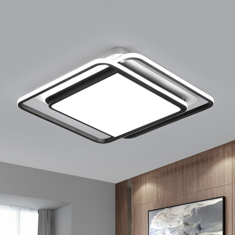 Acrylic Rhombus Flush Light Modern Style Black and White LED Flush Ceiling Light Fixture Clearhalo 'Ceiling Lights' 'Close To Ceiling Lights' 'Close to ceiling' 'Flush mount' Lighting' 2217678