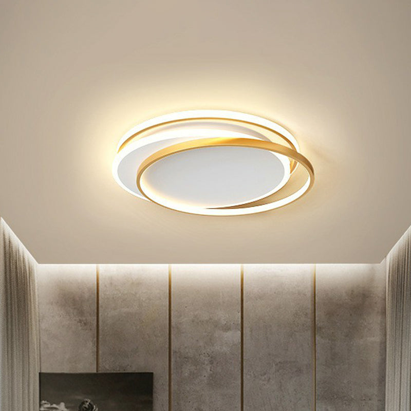 Gold Geometric LED Flush Mount Modern Acrylic Flushmount Ceiling Light for Bedroom Clearhalo 'Ceiling Lights' 'Close To Ceiling Lights' 'Close to ceiling' 'Flush mount' Lighting' 2217686
