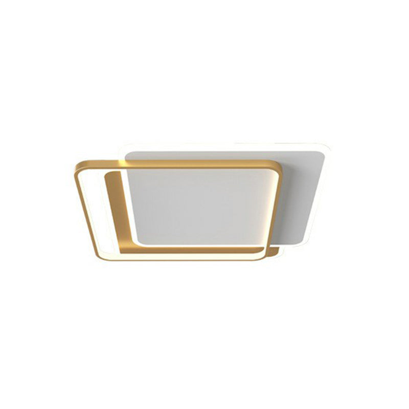 Gold Geometric LED Flush Mount Modern Acrylic Flushmount Ceiling Light for Bedroom Gold D Clearhalo 'Ceiling Lights' 'Close To Ceiling Lights' 'Close to ceiling' 'Flush mount' Lighting' 2217692