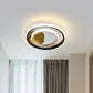 Geometric Corridor Flush Light Aluminum Modern Style LED Flush Ceiling Light Fixture in Black and White Black-White Round Clearhalo 'Ceiling Lights' 'Close To Ceiling Lights' 'Close to ceiling' 'Flush mount' Lighting' 2217698