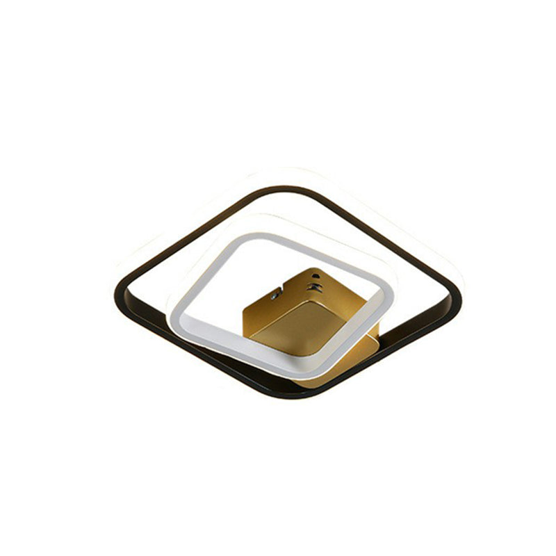 Geometric Corridor Flush Light Aluminum Modern Style LED Flush Ceiling Light Fixture in Black and White Clearhalo 'Ceiling Lights' 'Close To Ceiling Lights' 'Close to ceiling' 'Flush mount' Lighting' 2217705