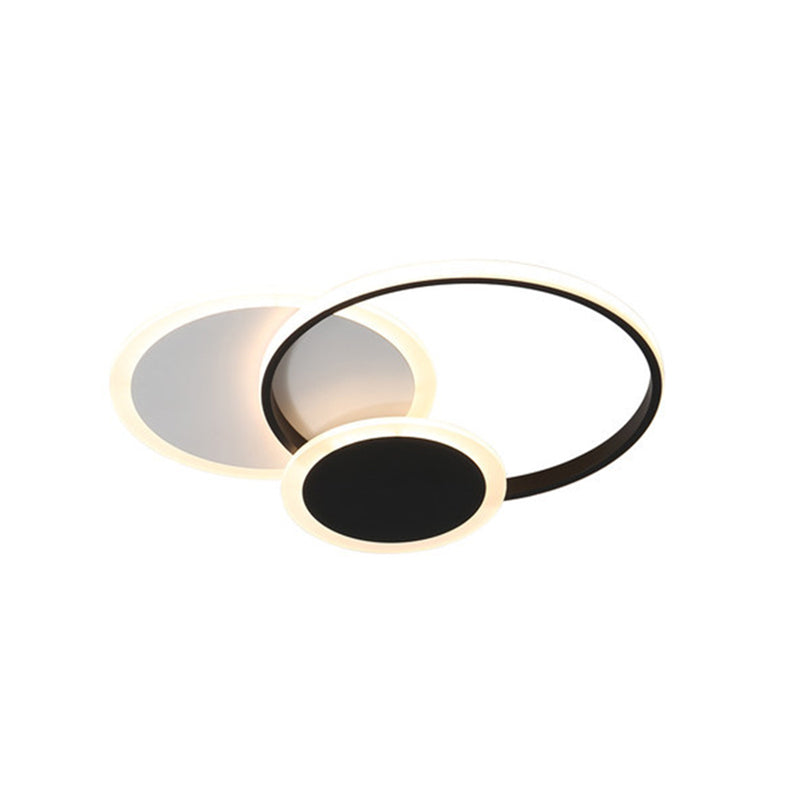 Minimalist Geometric Flush Mount Lighting Acrylic Bedroom LED Flush Mount Fixture in Black and White Clearhalo 'Ceiling Lights' 'Close To Ceiling Lights' 'Close to ceiling' 'Flush mount' Lighting' 2217709