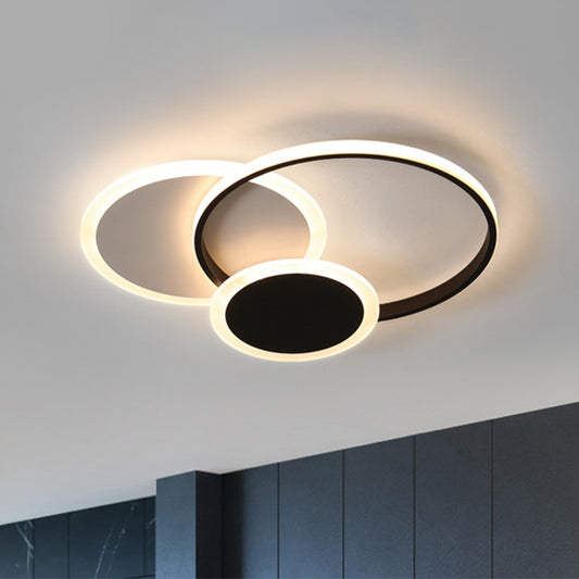 Minimalist Geometric Flush Mount Lighting Acrylic Bedroom LED Flush Mount Fixture in Black and White Clearhalo 'Ceiling Lights' 'Close To Ceiling Lights' 'Close to ceiling' 'Flush mount' Lighting' 2217710