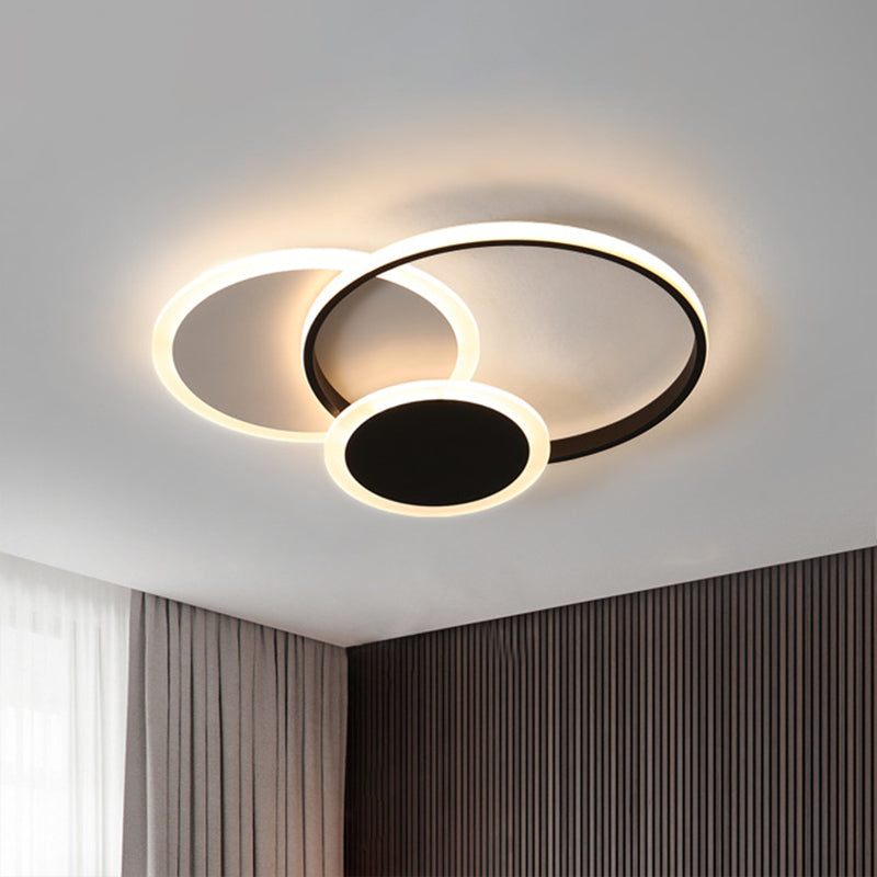Minimalist Geometric Flush Mount Lighting Acrylic Bedroom LED Flush Mount Fixture in Black and White Clearhalo 'Ceiling Lights' 'Close To Ceiling Lights' 'Close to ceiling' 'Flush mount' Lighting' 2217711
