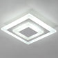Geometric Corridor Flush Light Acrylic Modern Style LED Flush Ceiling Light Fixture White White Square Plate Clearhalo 'Ceiling Lights' 'Close To Ceiling Lights' 'Close to ceiling' 'Flush mount' Lighting' 2217728
