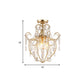 Curve Arm Semi Flush Mount Light Postmodern Crystal Strand 3 Lights Brass Ceiling Fixture Clearhalo 'Ceiling Lights' 'Close To Ceiling Lights' 'Close to ceiling' 'Semi-flushmount' Lighting' 221775