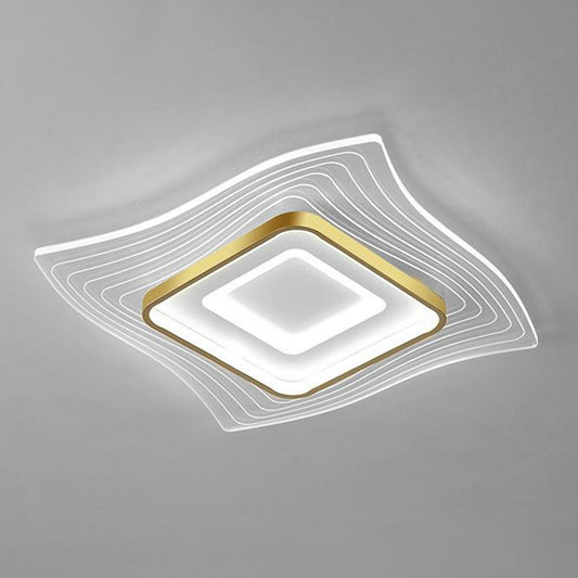 Acrylic Extra-Thin Flush Ceiling Light Contemporary Gold LED Flush Mount Lighting Fixture Gold White Clearhalo 'Ceiling Lights' 'Close To Ceiling Lights' 'Close to ceiling' 'Flush mount' Lighting' 2217752