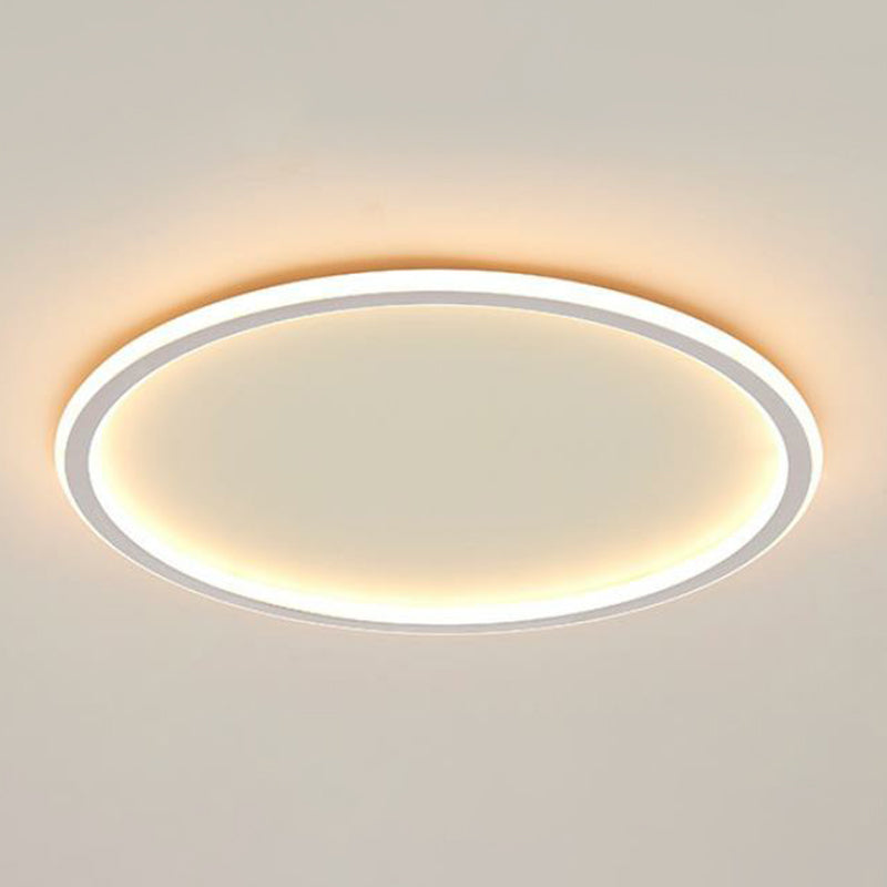 Extra-Thin Bedroom LED Flush Mount Aluminum Modern Flushmount Ceiling Light in White