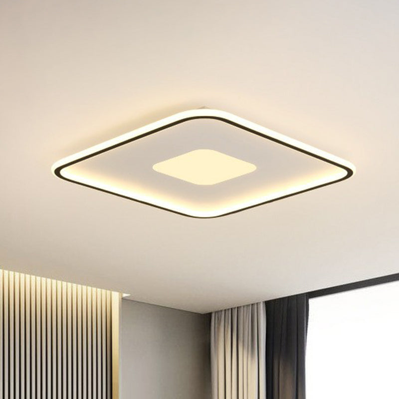 Nordic Rectangular Flush Ceiling Light Aluminum Living Room LED Flush Mount Lighting Fixture