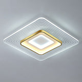 Geometrical LED Flush Mount Light Simplicity Acrylic Living Room Flush Mount Ceiling Light in Gold