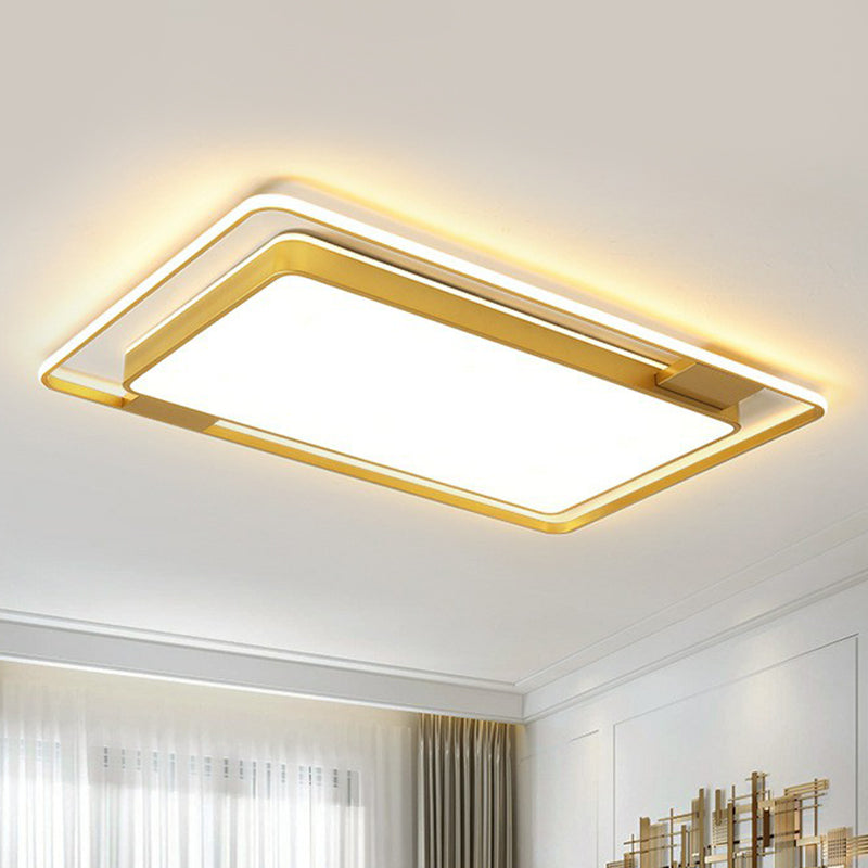 Metallic Geometric Flush Light Modern Style Gold LED Flush Ceiling Light Fixture for Bedroom Clearhalo 'Ceiling Lights' 'Close To Ceiling Lights' 'Close to ceiling' 'Flush mount' Lighting' 2217784