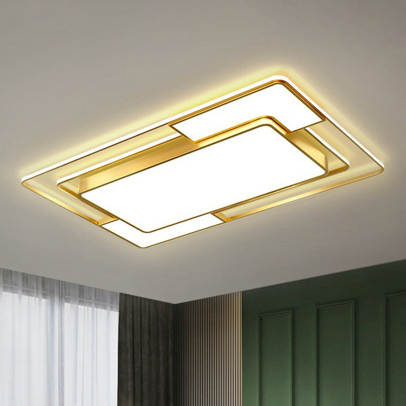 Gold Geometrical LED Flush Mount Modern Acrylic Flushmount Ceiling Light for Living Room Clearhalo 'Ceiling Lights' 'Close To Ceiling Lights' 'Close to ceiling' 'Flush mount' Lighting' 2217795