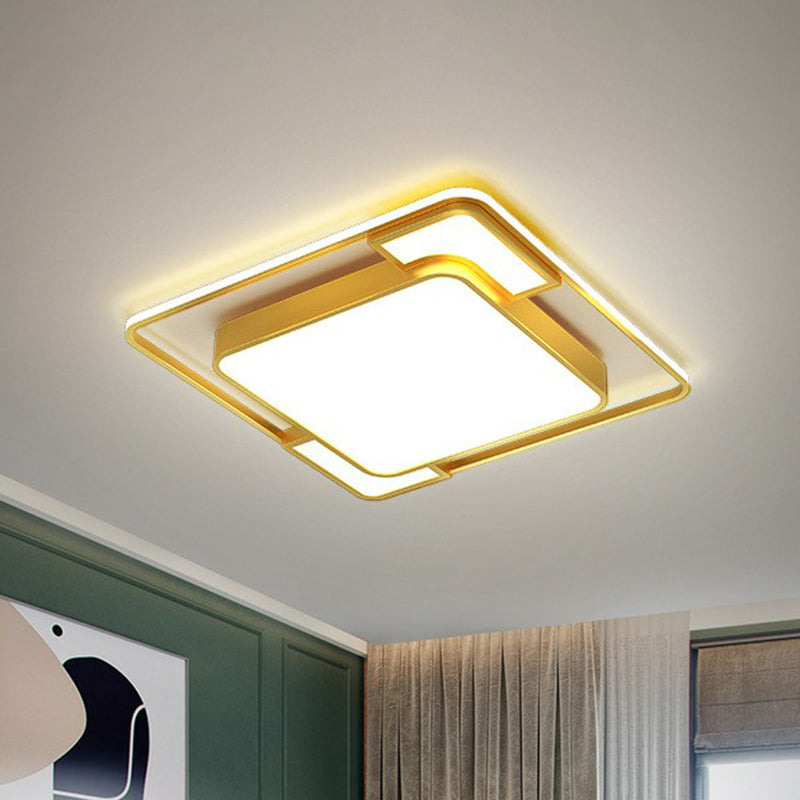 Gold Geometrical LED Flush Mount Modern Acrylic Flushmount Ceiling Light for Living Room Clearhalo 'Ceiling Lights' 'Close To Ceiling Lights' 'Close to ceiling' 'Flush mount' Lighting' 2217798