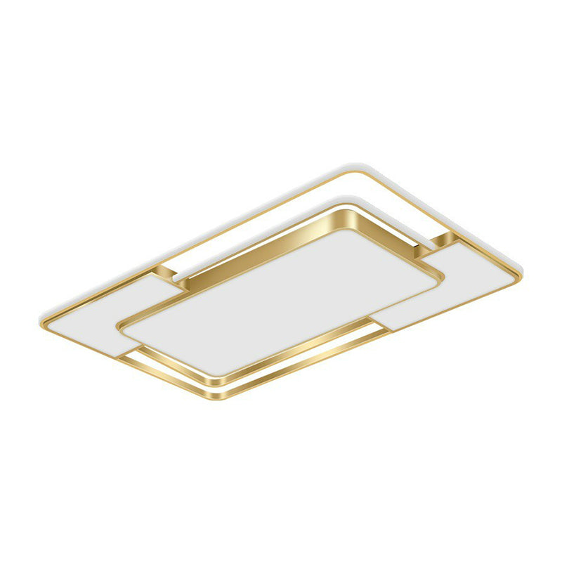 Gold Geometrical LED Flush Mount Modern Acrylic Flushmount Ceiling Light for Living Room Clearhalo 'Ceiling Lights' 'Close To Ceiling Lights' 'Close to ceiling' 'Flush mount' Lighting' 2217799