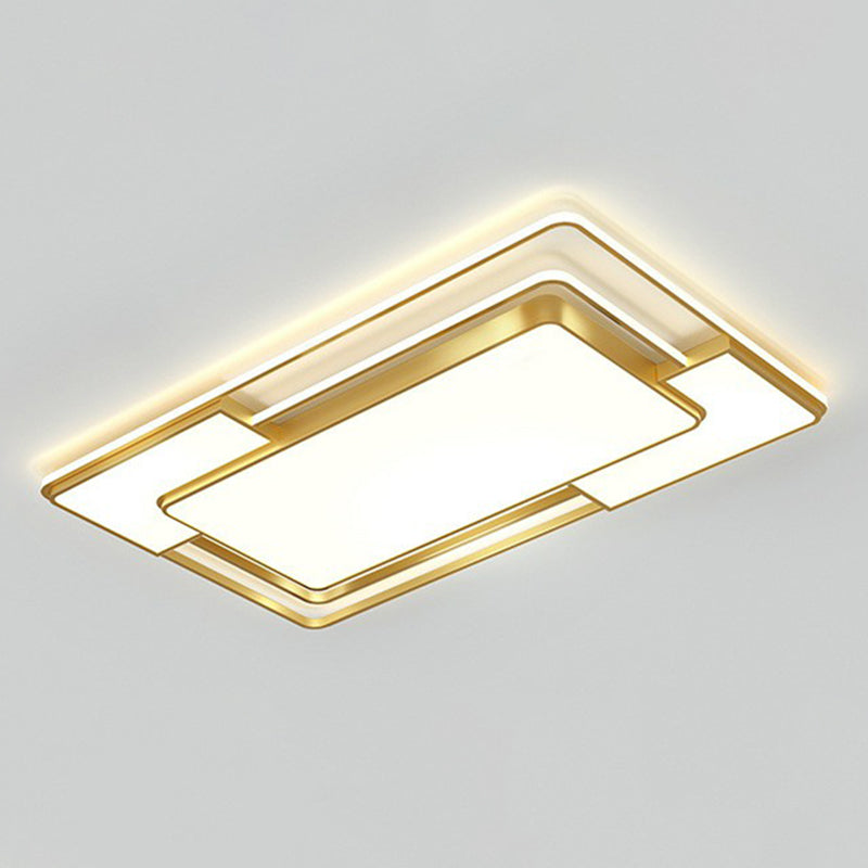 Gold Geometrical LED Flush Mount Modern Acrylic Flushmount Ceiling Light for Living Room Gold Clearhalo 'Ceiling Lights' 'Close To Ceiling Lights' 'Close to ceiling' 'Flush mount' Lighting' 2217800