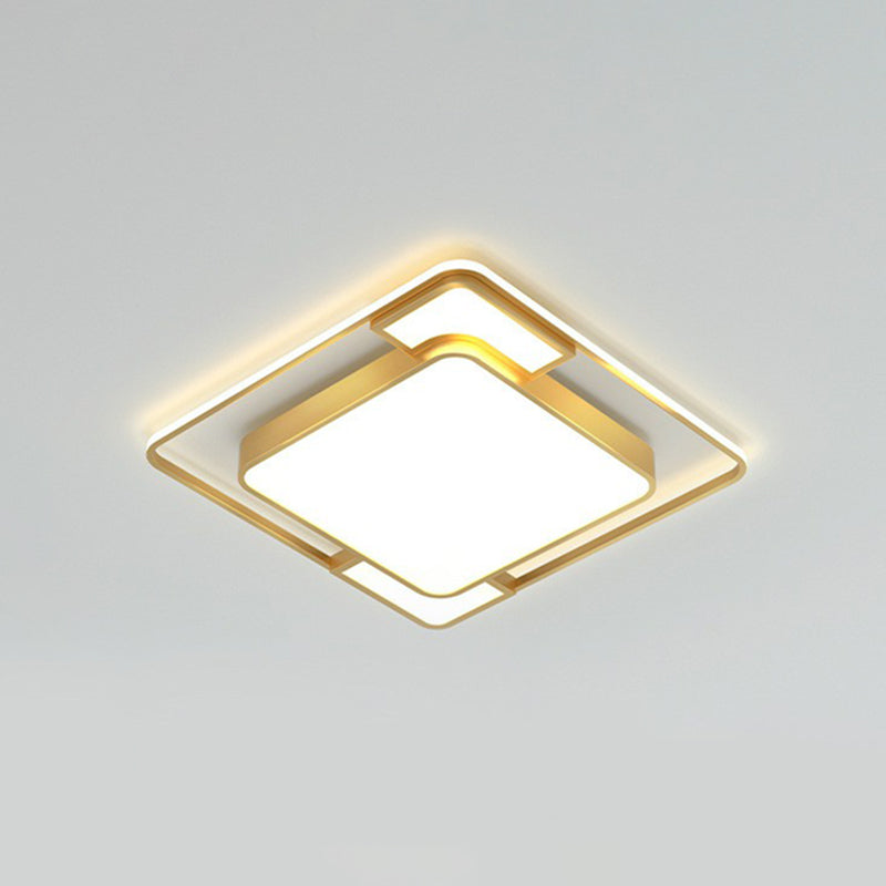 Gold Geometrical LED Flush Mount Modern Acrylic Flushmount Ceiling Light for Living Room Gold Clearhalo 'Ceiling Lights' 'Close To Ceiling Lights' 'Close to ceiling' 'Flush mount' Lighting' 2217803