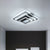 Rectangle Living Room Semi Flush Light Acrylic Minimalist LED Flush Mount Fixture in Black Black 3 Tiers White Clearhalo 'Ceiling Lights' 'Close To Ceiling Lights' 'Close to ceiling' 'Semi-flushmount' Lighting' 2217829
