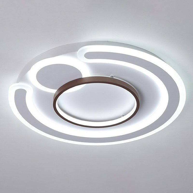 Nordic Geometrical LED Flush Mount Acrylic Living Room Flushmount Ceiling Light in Coffee Coffee White Clearhalo 'Ceiling Lights' 'Close To Ceiling Lights' 'Close to ceiling' 'Flush mount' Lighting' 2217841