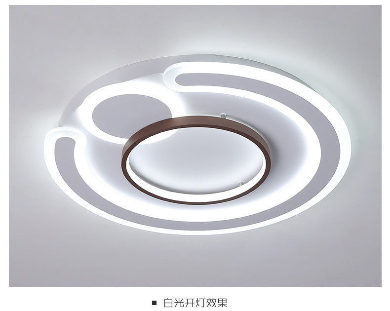 Nordic Geometrical LED Flush Mount Acrylic Living Room Flushmount Ceiling Light in Coffee Coffee 24.5" White Clearhalo 'Ceiling Lights' 'Close To Ceiling Lights' 'Close to ceiling' 'Flush mount' Lighting' 2217842