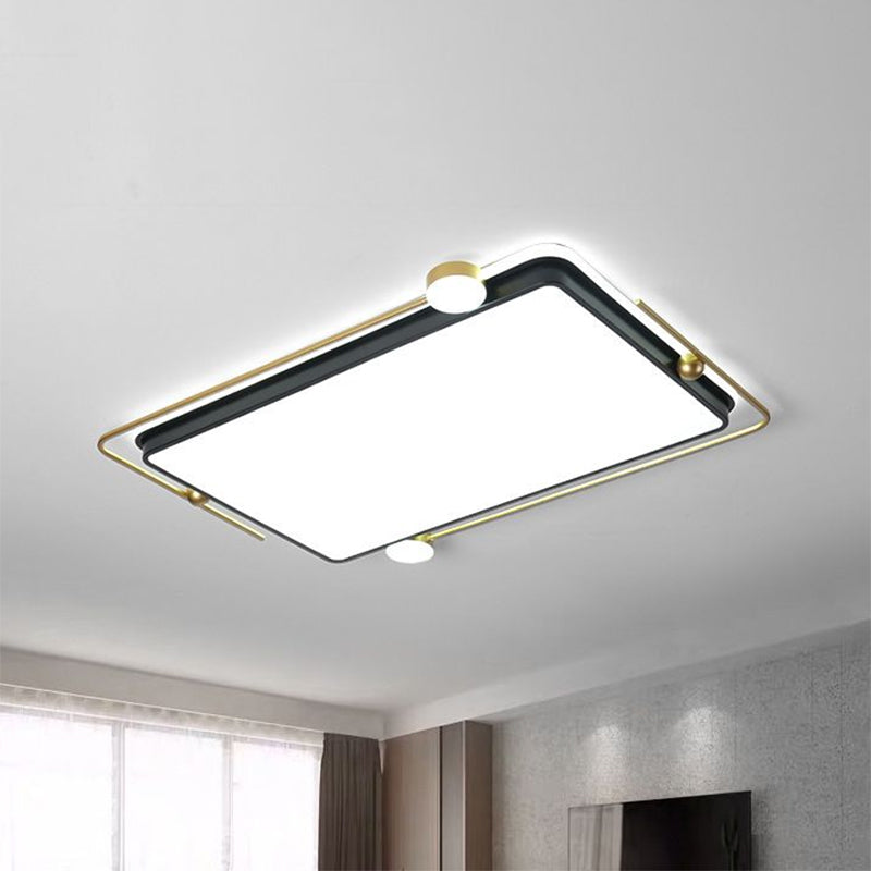 Geometric Flush Ceiling Light Contemporary Metal Bedroom LED Flush Mount Lighting Fixture in Gold-Black Clearhalo 'Ceiling Lights' 'Close To Ceiling Lights' 'Close to ceiling' 'Flush mount' Lighting' 2217847
