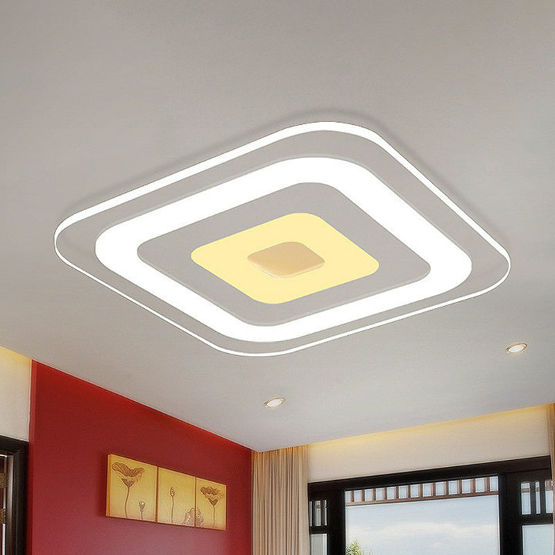Modern Extra-Thin LED Flush Mount Acrylic Living Room Flushmount Ceiling Light in Clear Clear 23.5" Clearhalo 'Ceiling Lights' 'Close To Ceiling Lights' 'Close to ceiling' 'Flush mount' Lighting' 2217975