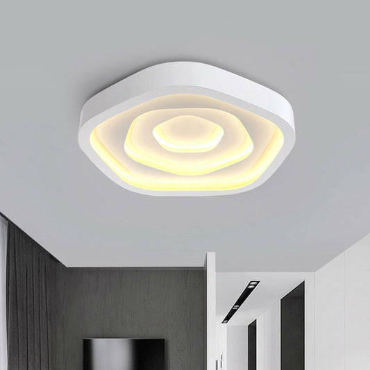 Pentagonal LED Flush Mount Modern Acrylic White Flushmount Ceiling Light for Living Room Clearhalo 'Ceiling Lights' 'Close To Ceiling Lights' 'Close to ceiling' 'Flush mount' Lighting' 2218003