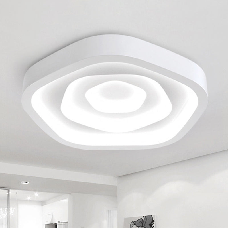 Pentagonal LED Flush Mount Modern Acrylic White Flushmount Ceiling Light for Living Room Clearhalo 'Ceiling Lights' 'Close To Ceiling Lights' 'Close to ceiling' 'Flush mount' Lighting' 2218006