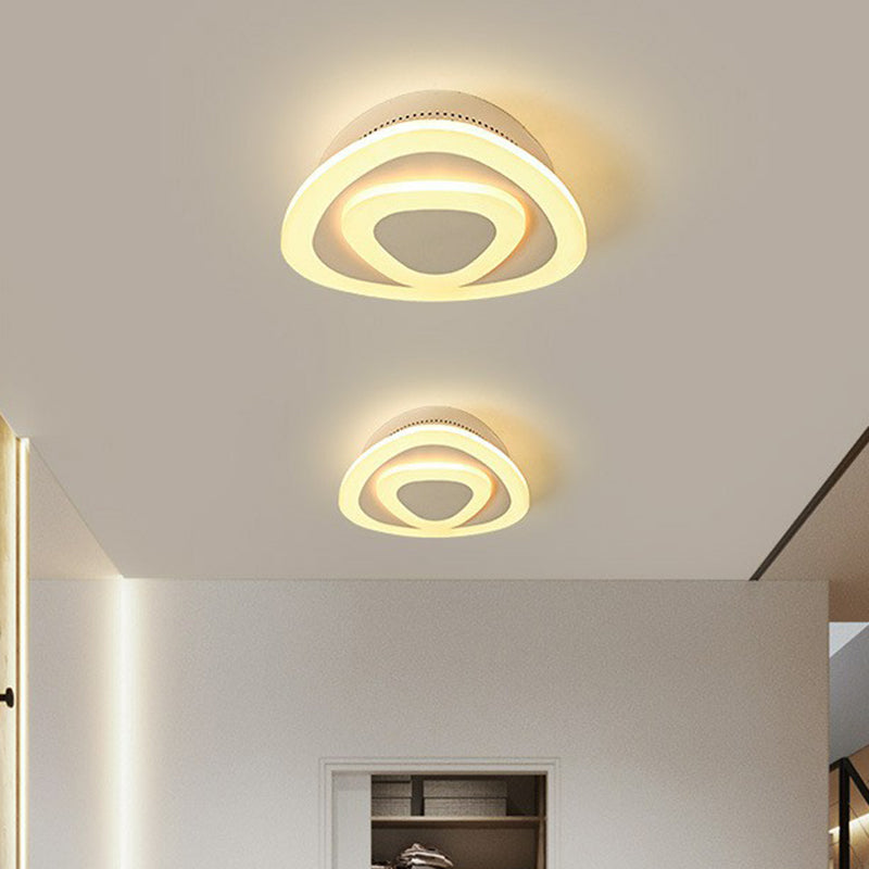 Geometric Corridor Flush Ceiling Light Acrylic Contemporary LED Flush Mount Lighting Fixture White Triangle Clearhalo 'Ceiling Lights' 'Close To Ceiling Lights' 'Close to ceiling' 'Flush mount' Lighting' 2218008
