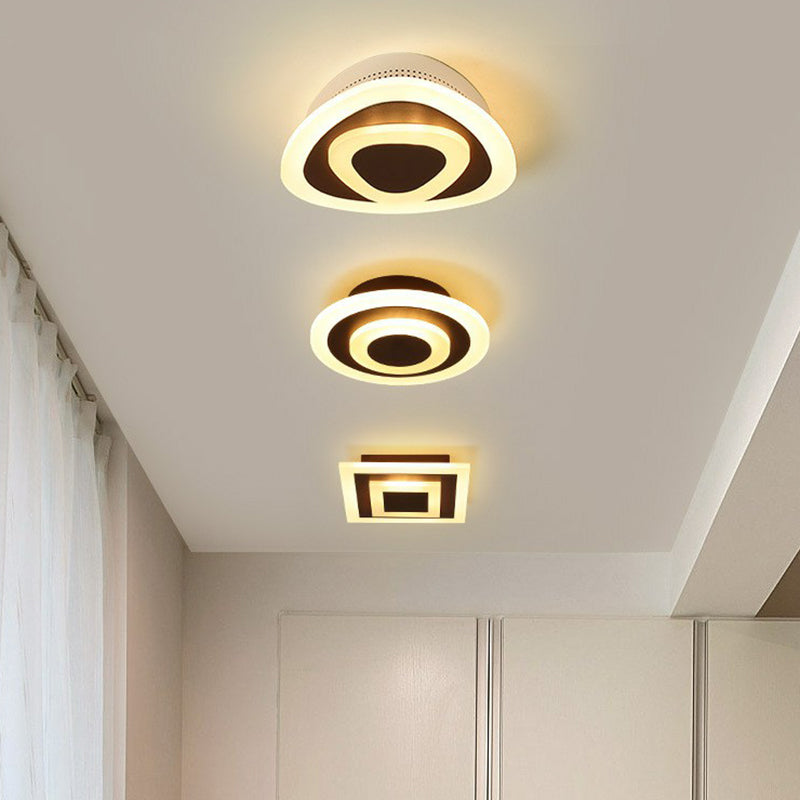 Geometric Corridor Flush Ceiling Light Acrylic Contemporary LED Flush Mount Lighting Fixture Clearhalo 'Ceiling Lights' 'Close To Ceiling Lights' 'Close to ceiling' 'Flush mount' Lighting' 2218011