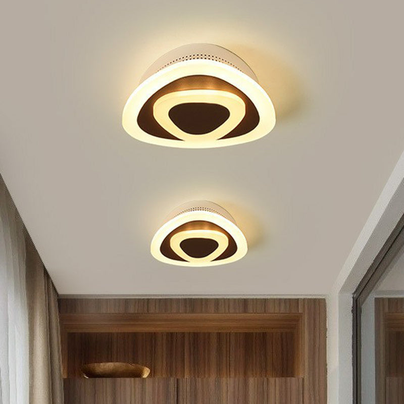 Geometric Corridor Flush Ceiling Light Acrylic Contemporary LED Flush Mount Lighting Fixture Coffee Triangle Clearhalo 'Ceiling Lights' 'Close To Ceiling Lights' 'Close to ceiling' 'Flush mount' Lighting' 2218012