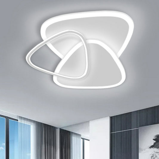 Triangular Flush Light Modern Style Bedroom LED Flush Ceiling Light Fixture in White Clearhalo 'Ceiling Lights' 'Close To Ceiling Lights' 'Close to ceiling' 'Flush mount' Lighting' 2218026
