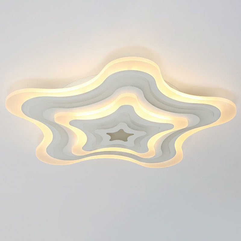 Ultra-Thin Starfish Acrylic LED Flush Mount Modern White Flushmount Ceiling Light for Living Room Clearhalo 'Ceiling Lights' 'Close To Ceiling Lights' 'Close to ceiling' 'Flush mount' Lighting' 2218037