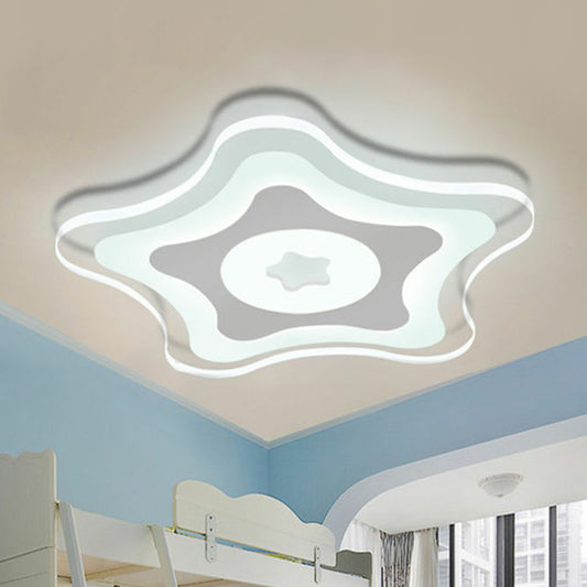 Clear Starfish Flush Ceiling Light Contemporary Acrylic LED Flush Mount Lighting Fixture for Kids Bedroom Clear White Clearhalo 'Ceiling Lights' 'Close To Ceiling Lights' 'Close to ceiling' 'Flush mount' Lighting' 2218040