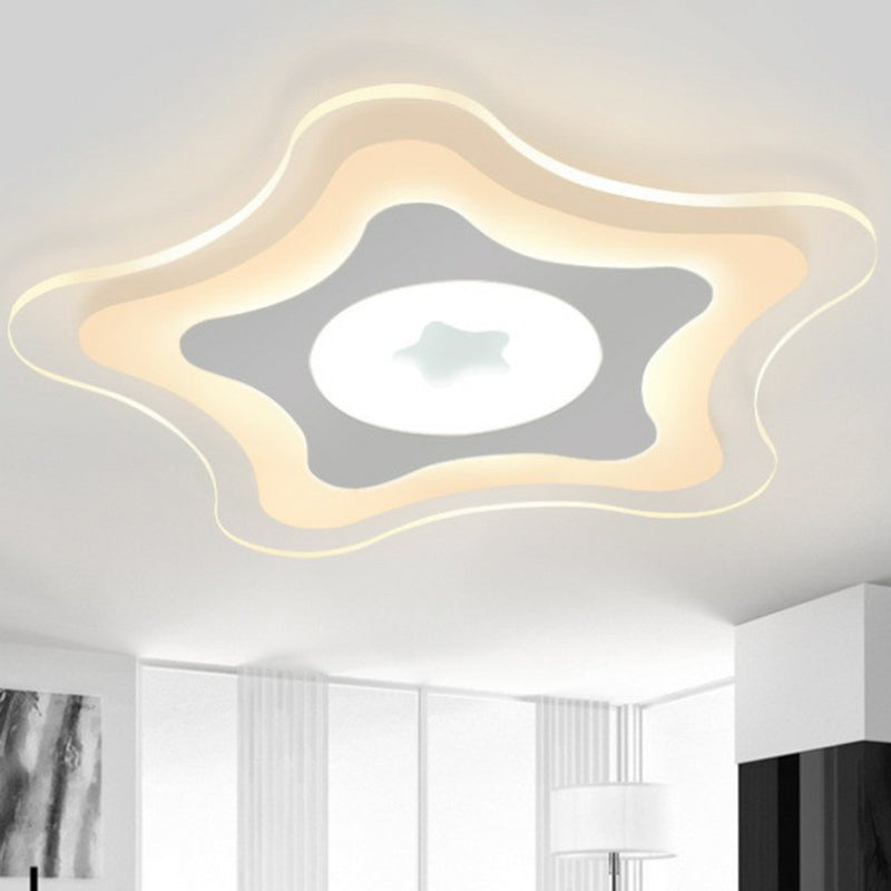 Clear Starfish Flush Ceiling Light Contemporary Acrylic LED Flush Mount Lighting Fixture for Kids Bedroom Clear Warm Clearhalo 'Ceiling Lights' 'Close To Ceiling Lights' 'Close to ceiling' 'Flush mount' Lighting' 2218041