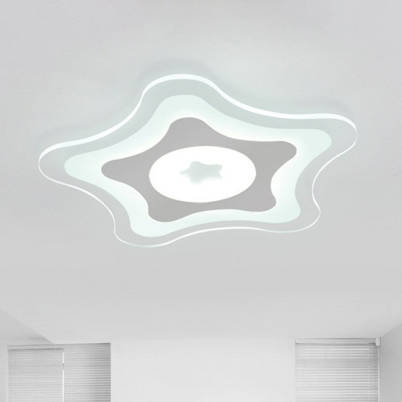 Clear Starfish Flush Ceiling Light Contemporary Acrylic LED Flush Mount Lighting Fixture for Kids Bedroom Clear Third Gear Clearhalo 'Ceiling Lights' 'Close To Ceiling Lights' 'Close to ceiling' 'Flush mount' Lighting' 2218042