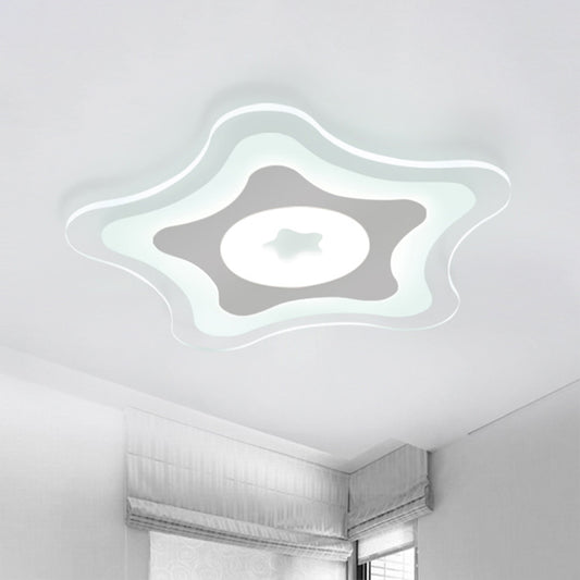Clear Starfish Flush Ceiling Light Contemporary Acrylic LED Flush Mount Lighting Fixture for Kids Bedroom Clearhalo 'Ceiling Lights' 'Close To Ceiling Lights' 'Close to ceiling' 'Flush mount' Lighting' 2218043