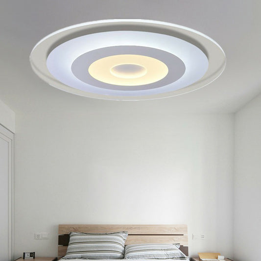Extra-Thin Round LED Flush Mount Light Simplicity Acrylic White Flush Mount Ceiling Light White Inner Warm Outer White Clearhalo 'Ceiling Lights' 'Close To Ceiling Lights' 'Close to ceiling' 'Flush mount' Lighting' 2218044