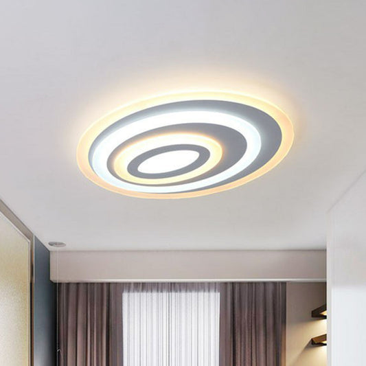 Oval Shaped LED Flush Mount Modern Acrylic Bedroom Flushmount Ceiling Light in White White Third Gear Clearhalo 'Ceiling Lights' 'Close To Ceiling Lights' 'Close to ceiling' 'Flush mount' Lighting' 2218060