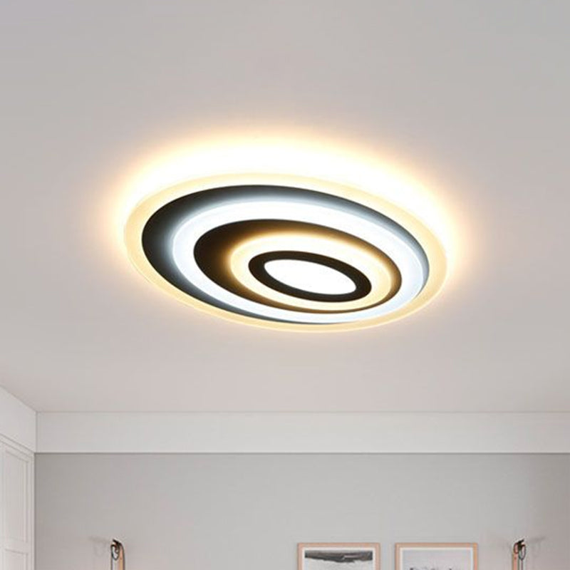 Oval Shaped LED Flush Mount Modern Acrylic Bedroom Flushmount Ceiling Light in White Clearhalo 'Ceiling Lights' 'Close To Ceiling Lights' 'Close to ceiling' 'Flush mount' Lighting' 2218062