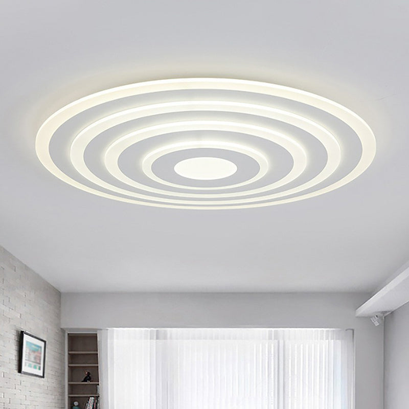 Acrylic Ultra-Thin Flush Ceiling Light Contemporary White LED Flush Mount Lighting Fixture White Third Gear Clearhalo 'Ceiling Lights' 'Close To Ceiling Lights' 'Close to ceiling' 'Flush mount' Lighting' 2218067