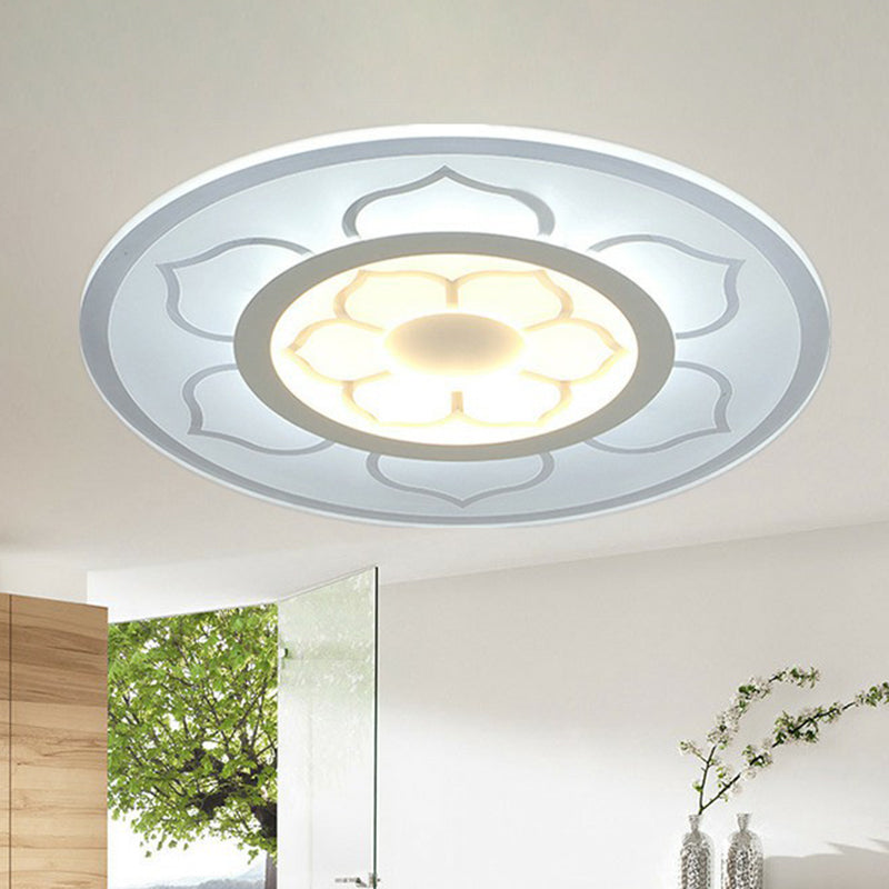 Circular Acrylic LED Flush Mount Light Simplicity Clear Flush Mount Ceiling Light for Bedroom Clear Inner Warm Outer White Clearhalo 'Ceiling Lights' 'Close To Ceiling Lights' 'Close to ceiling' 'Flush mount' Lighting' 2218070