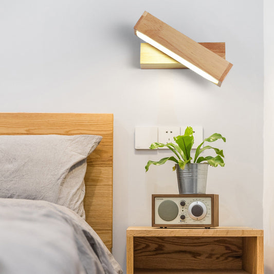 Wood Rectangle Wall Lighting Contemporary Single-Bulb Sconce Light with Acrylic Shade for Corridor Clearhalo 'Modern wall lights' 'Modern' 'Wall Lamps & Sconces' 'Wall Lights' Lighting' 2218118